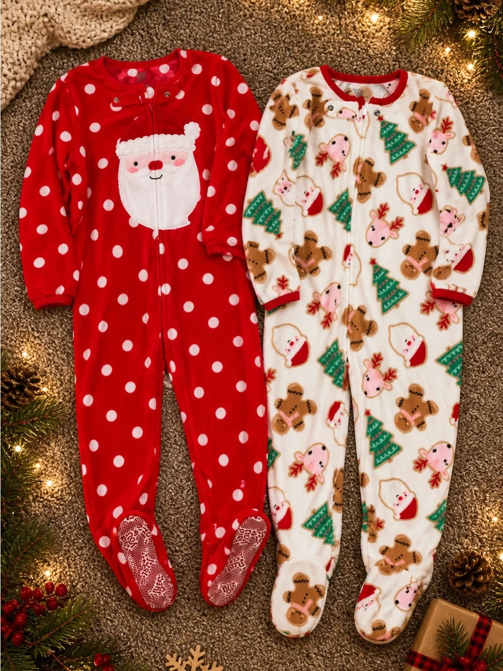 Girls Christmas Pajama Set Lot Holiday PJs Toddler Winter Sleepwear Cute